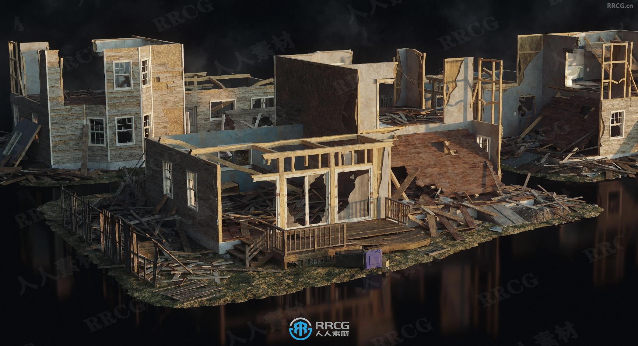 世界末日灾难城市建筑环境场景3D模型合集