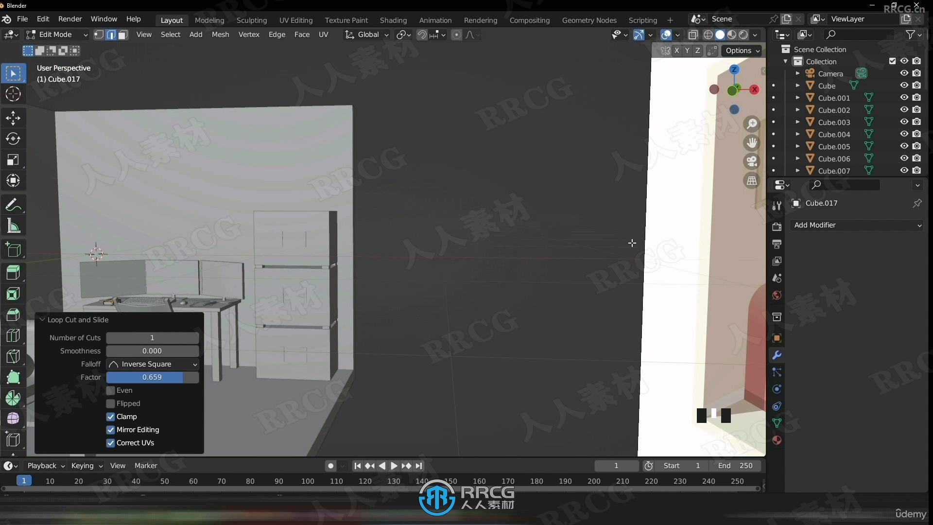 Blender卧室房间室内多功能空间设计视频教程