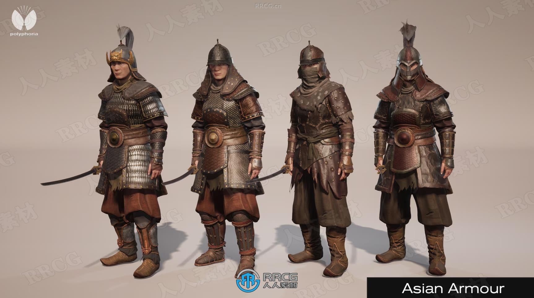 亚洲中国古代蒙古武士战士人物角色UE游戏素材