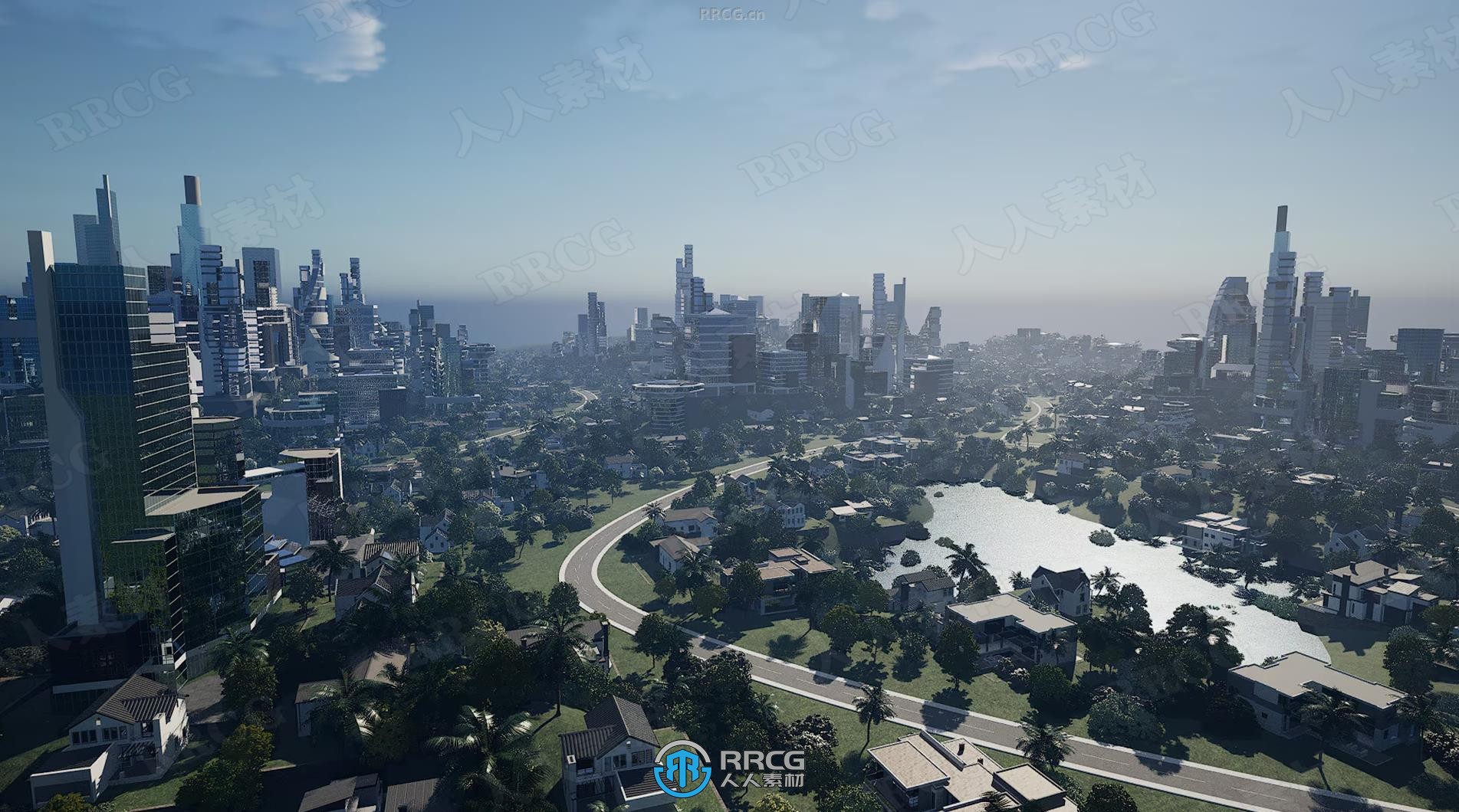 程序化生成城市建筑可视化UE游戏素材