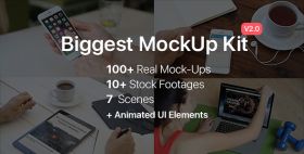 强大的模拟工具包展示幻灯片产品宣传AE模板Videohive Biggest MockUp Kit Digital...