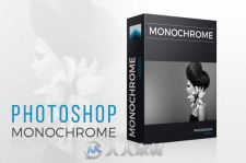 单色氛围调色特效PS动作 Creativemarket Monochrome Photoshop actions set 348794