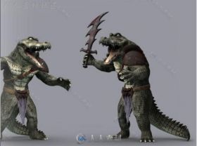 鳄鱼战士生物角色模型Unity3D素材资源