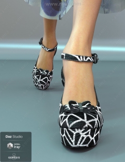 时尚气质不同样式女性厚底高跟鞋3D模型合集