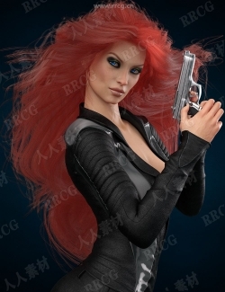 身材火辣带枪支武器间谍女郎3D模型合集