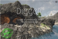 逼真自然河边洞穴悬垂地形Unity游戏素材资源
