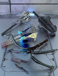 科幻战斗随身武器道具3D模型合集