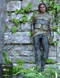 金属皮革材质古代幻想战士装备男性服装3D模型合集