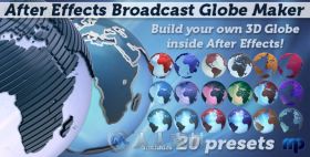 广播3D全球制造商电视栏目AE模板 Videohive Broadcast Globe Maker 1856391