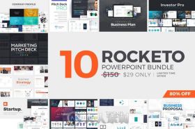 10款各专业展示PPT模板Rocketo Powerpoint Templates Bundle