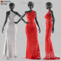 女性礼服连衣裙长裙服饰3D模型