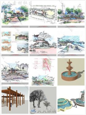 园林建筑景观 sketchup模型大量分享