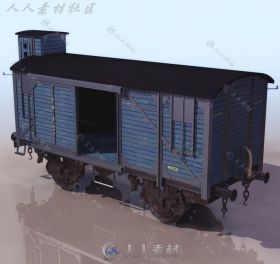 现实货运火车车厢3D模型