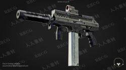 精致游戏SMG全自动冲锋枪3D模型与贴图