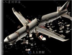坠毁的飞机空中汽车3D模型Unity游戏素材资源