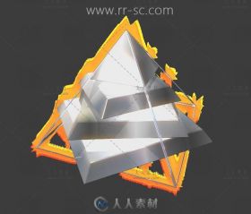 金属质感强烈的立体金字塔视频素材