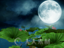 唯美荷塘月色中国风荷花月亮民族民乐舞蹈LED大屏背景视频素材