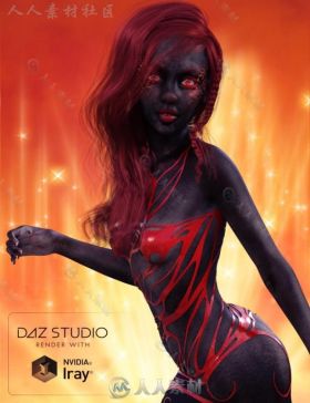幻想美丽的黑暗火焰女孩3D模型合辑