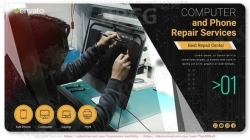 电子产品维修服务中心宣传展示动画AE模板