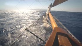 海上帆船乘风破浪扬帆起航高清实拍视频素材