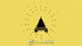 平面动画圣诞节问候和新年祝愿幻灯片AE模板