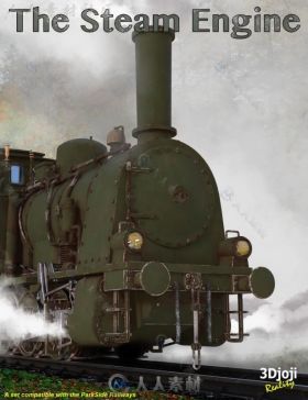老式蒸汽机车车辆3D模型合辑