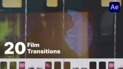 20组影视级无缝胶片质感转场过渡动画AE模板