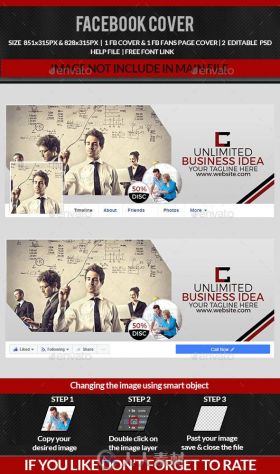 时尚多用途企业业务Facebook封面PSD模版