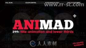 299多组独特创意文字字幕标题动画展示幻灯片AE模板 Videohive AniMad 299+ Titl...
