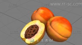 超逼真现实黄桃3D模型