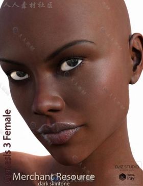 女孩详细的深色皮肤和身体3D模型合辑