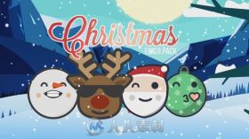 120个圣诞节可爱卡通表情动画AE模板Videohive 120 Animated Emojis ChristmasPack...
