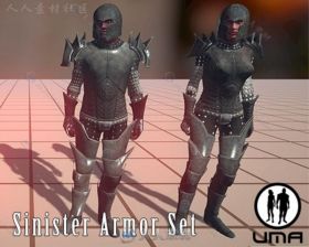 程式化护甲头像系统2邪恶的盔甲UMA角色模型Unity3D素材资源