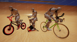 三组自行车轨道坡道移动控速蓝图UE4游戏素材资源
