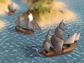 低聚帆船海上车辆3D模型Unity游戏素材资源