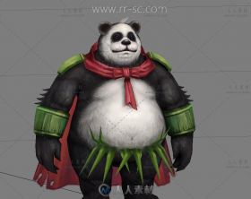 可爱熊猫人3D模型