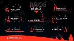 圣诞节主题平面简洁图标标题展示动画AE模板