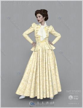 复古高贵典雅的女性裙子3D模型合辑