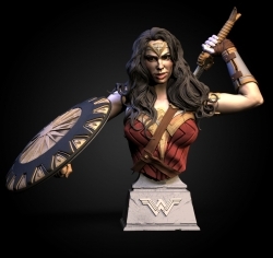 神奇女侠半身像DC影视动漫角色雕刻3D打印模型