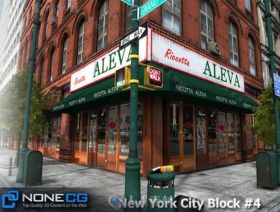 现实纽约市街区4城市环境3D模型Unity游戏素材资源