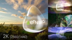 片状透明感玻璃光点流转转场过渡logo演绎AE模板