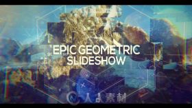 动感绚丽史诗几何视差幻灯片相册动画AE模板Videohive Epic Geometric Slideshow 1...