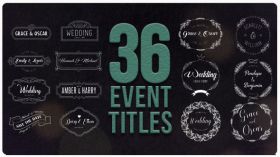 36组美丽浪漫的手绘婚礼装饰徽章和标题AE模板 Videohive 36 Event Titles 19513190