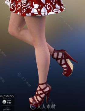 女性夏季时尚的高跟鞋3D模型合辑