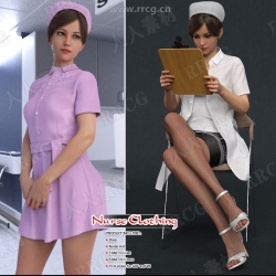 护士角色服饰与姿势3D模型合集