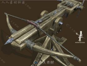 中世纪弩炮远程武器道具模型Unity3D素材资源