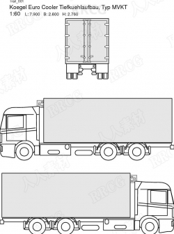各式各样货箱卡车车厢三视线稿画集