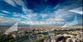 美丽时尚晶体汇聚照片显示城市幻灯片相册动画AE模板Videohive Plexus Slideshow 4...