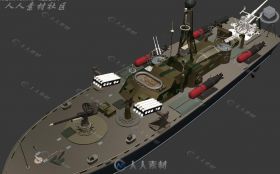 强大的海军军事巡逻舰3D模型