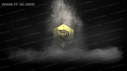 巨大烟尘神秘感金属反光logo动画演绎AE模板